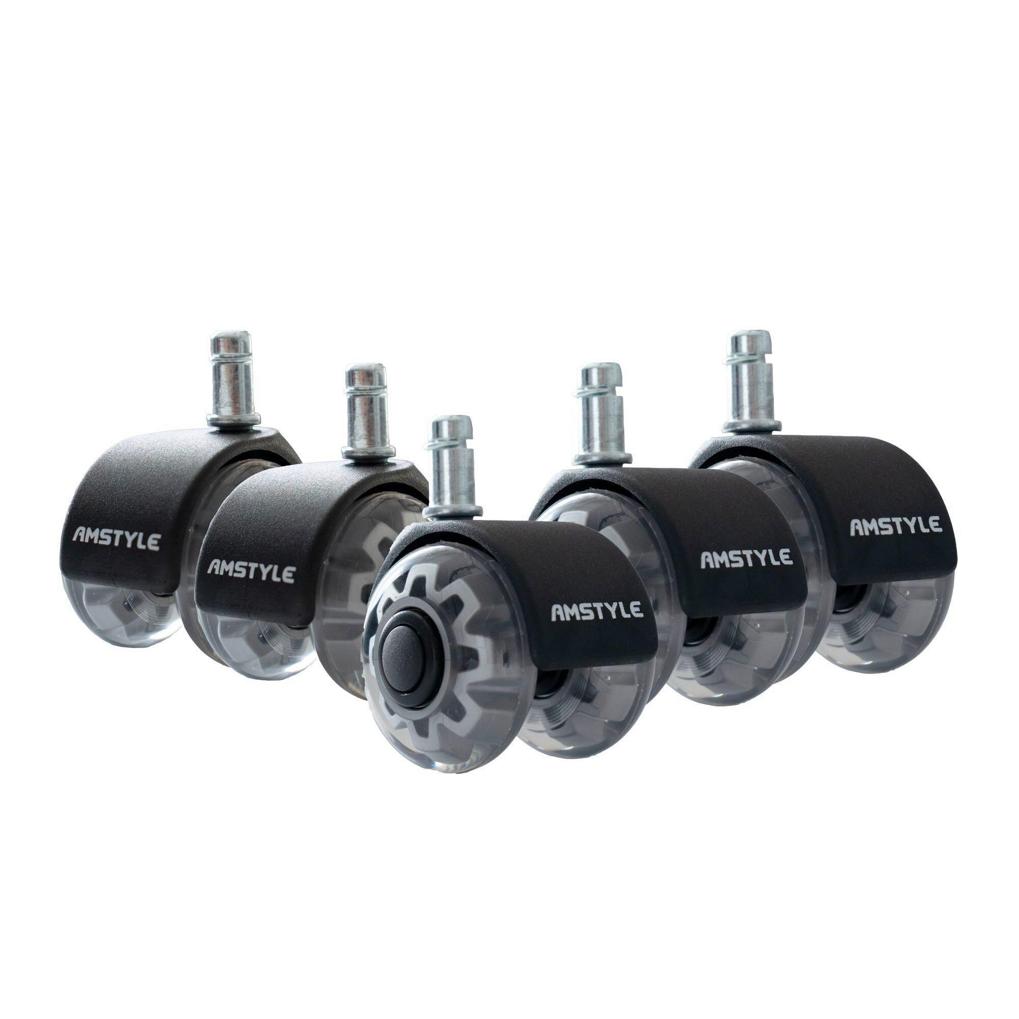 DREHSTUHLROLLE Silberfarben B: 5 cm - Silberfarben, Design, Kunststoff (5/8/5cm) - Livetastic