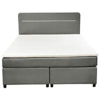 Boxbett Mit Topper 160x200 Cm Stream - Schwarz/Grau, Basics, Textil (160/200cm) - Livetastic