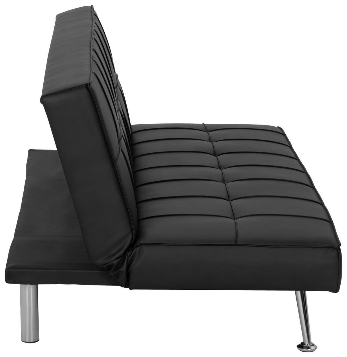 3-sitzer-sofa Mit Schlaffunktion Silva B:179cm - Silberfarben/Schwarz, Basics, Textil (179/74/91cm) - P & B