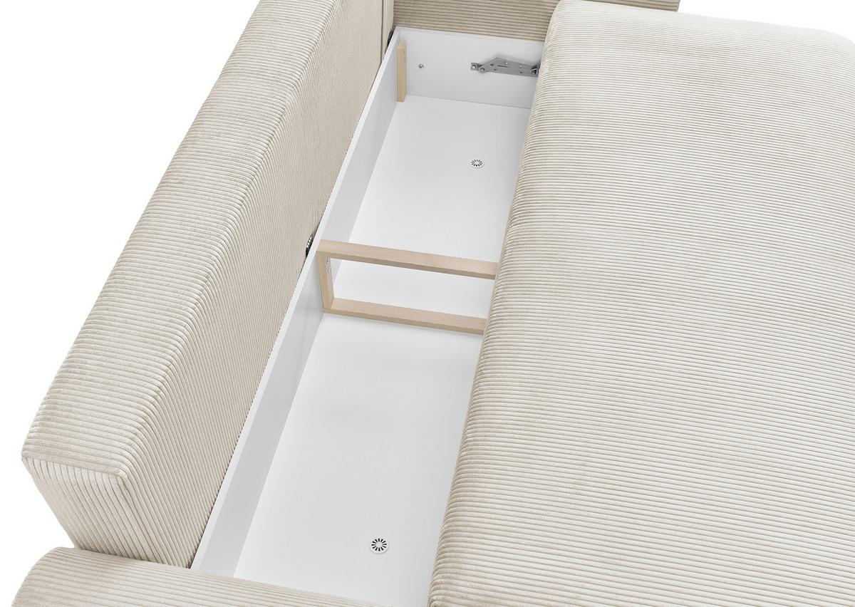 Rozkladacia pohovka KIM, krémový menčester - krémová, Modern, drevo (234/90/103cm)