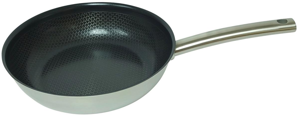 Bratpfanne Nala - Edelstahlfarben/Schwarz, Basics, Metall (24/6cm) - James Wood