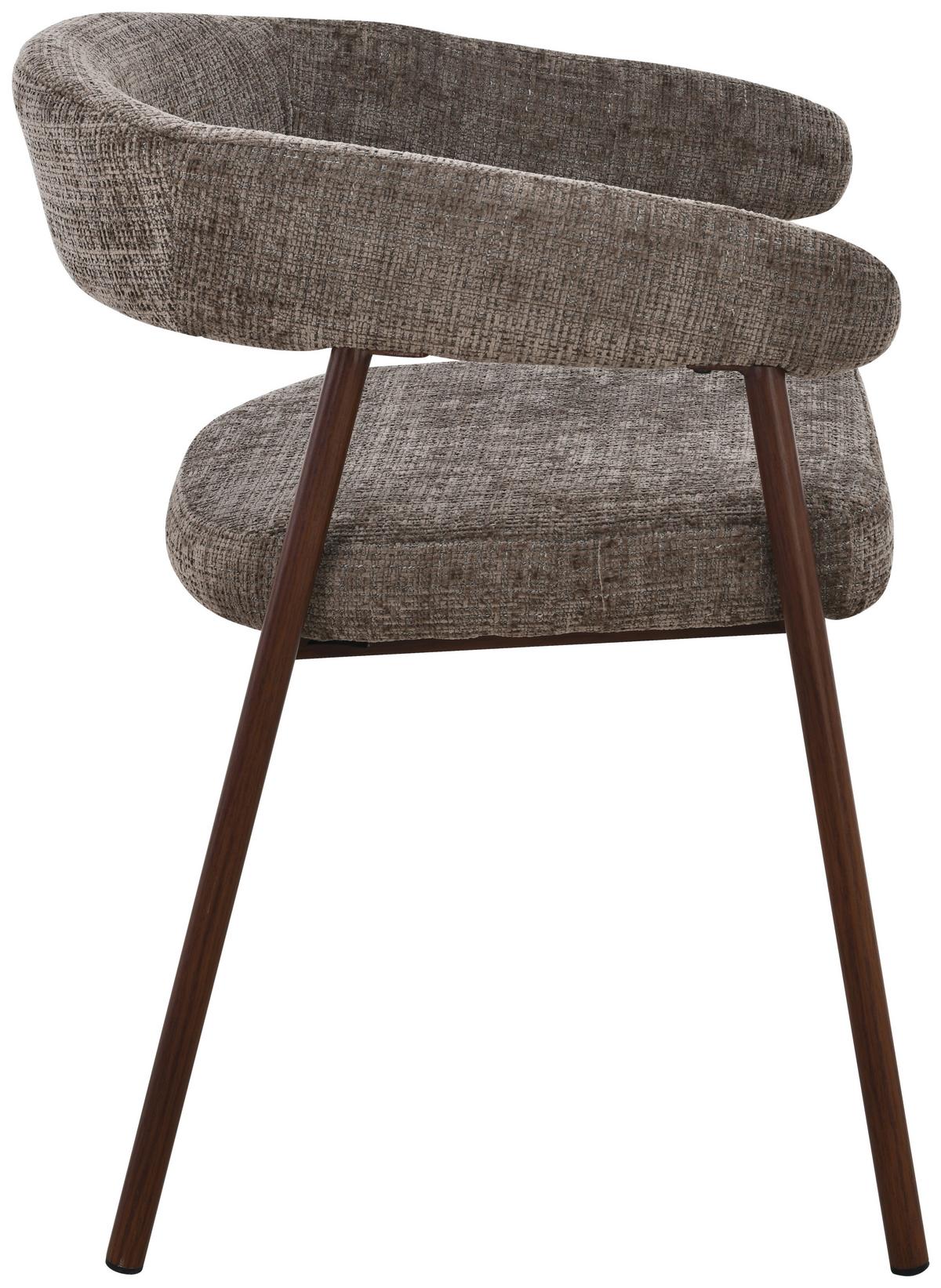 Armlehnstuhl Flora Braun/Walnussfarben B: 56 cm - Walnussfarben/Braun, MODERN, Holz/Textil (56/77/58cm) - Livetastic