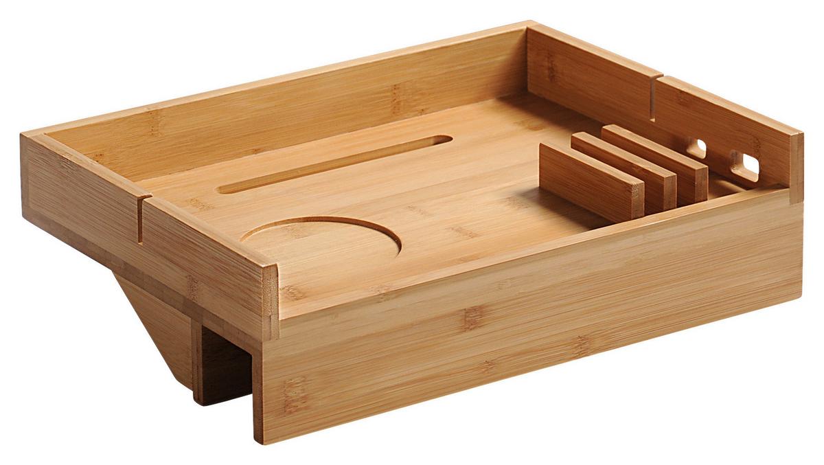 Betttablett Bambus Massiv 40,5x26,5 Cm - Naturfarben, Basics, Holz (40,5/26,5/10,5cm) - Kesper