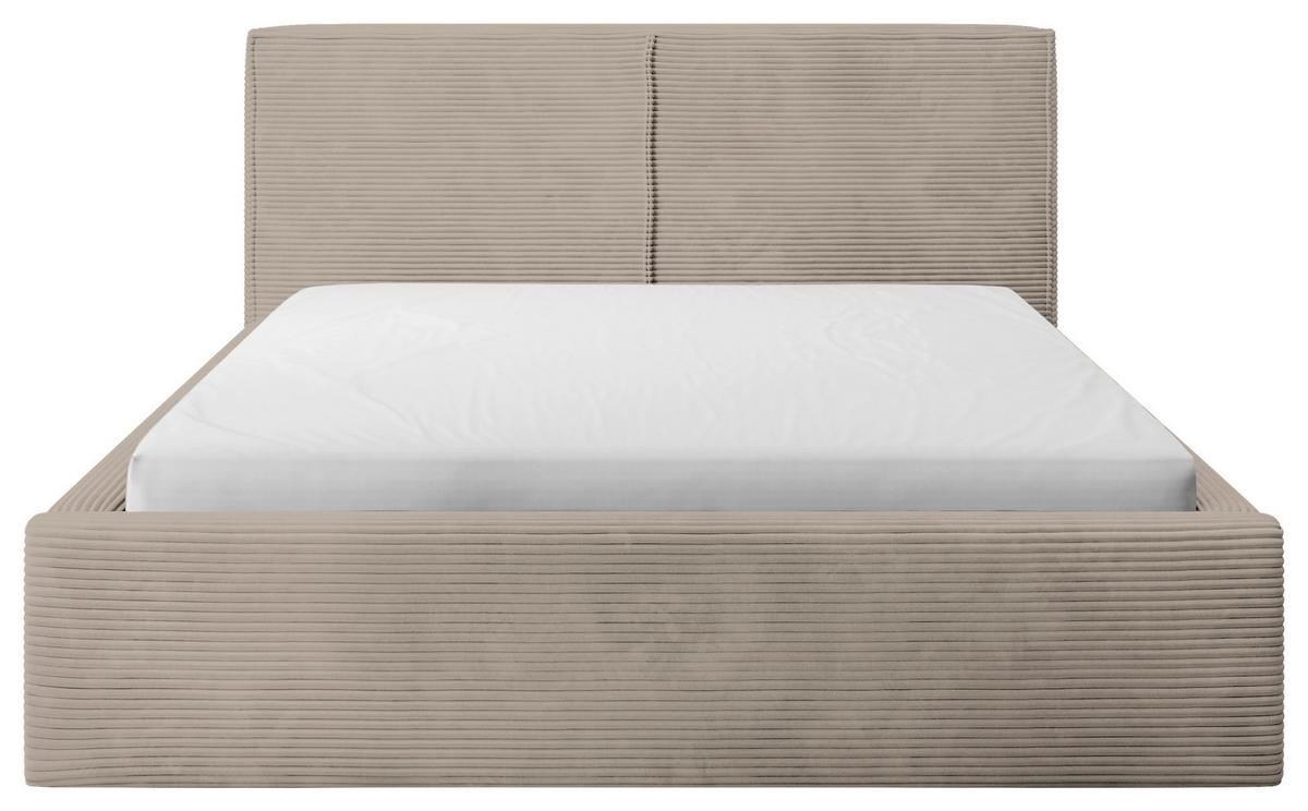 Polsterbett mit Bettkasten Inez Hellbraun 180x200 cm - Hellbraun/Schwarz, MODERN, Holz/Holzwerkstoff (180/200cm) - MID.YOU