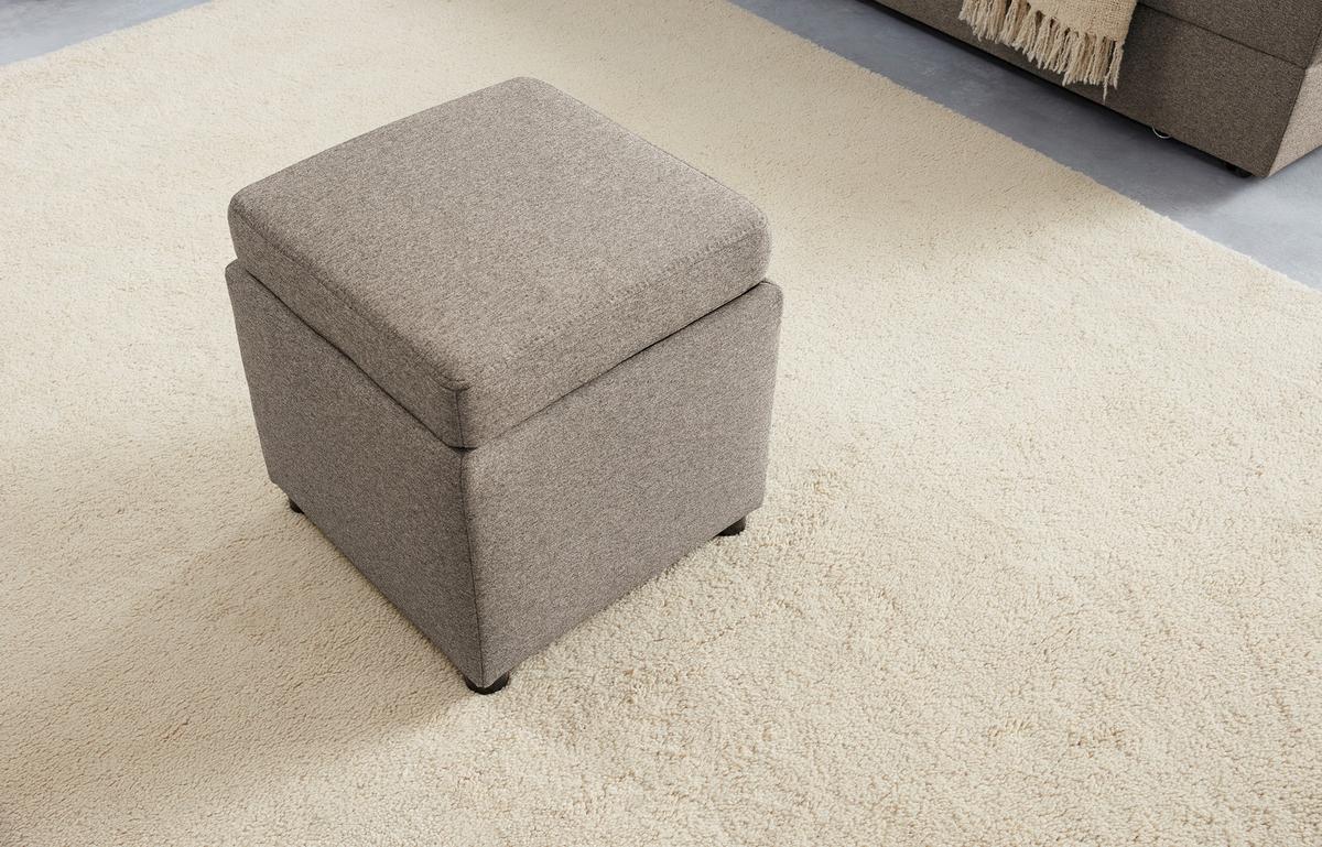 Hocker Looks Iii - Hellgrau/Schwarz, Design, Textil (45/47/45cm) - LOOKS by W.Joop
