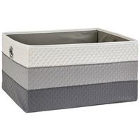 Regalkorb Debby 40x29 cm Weiß/Grau Kunststoff Lederlook - Weiß/Grau, Basics, Textil (40/29/22cm) - Ondega