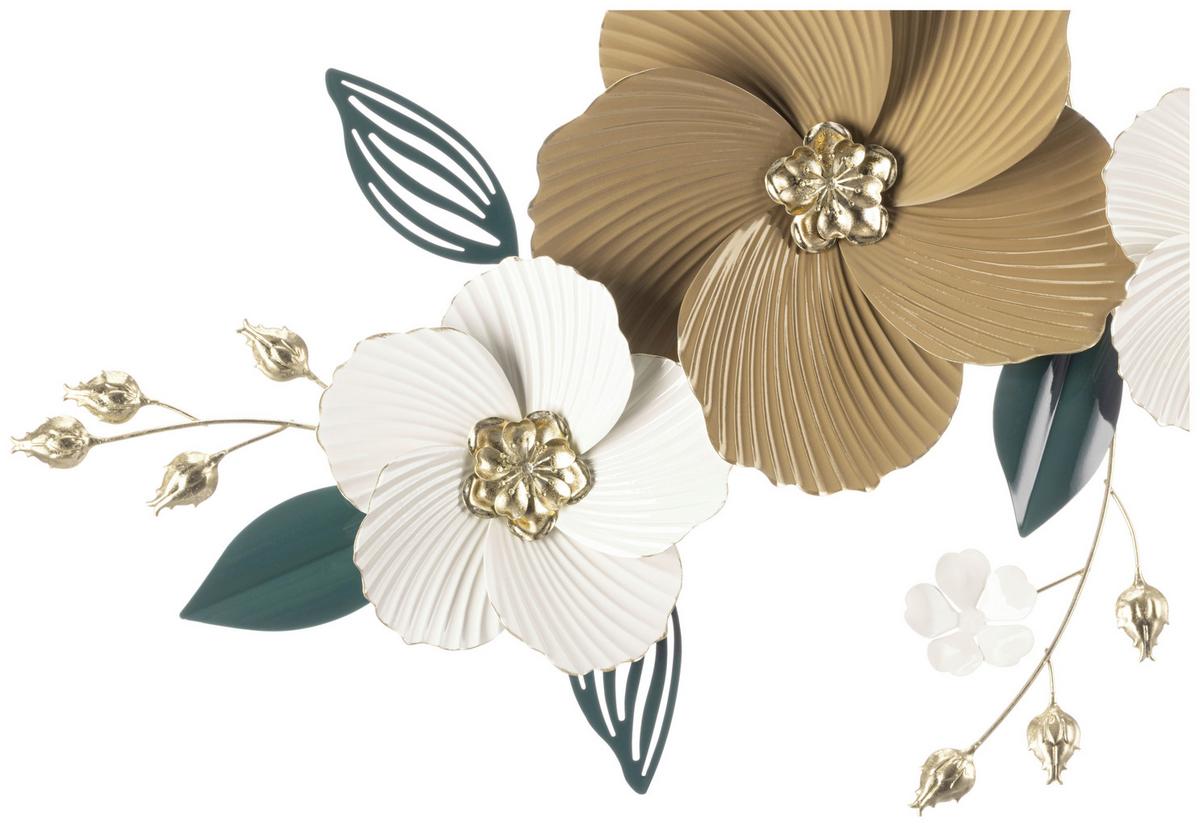 Wanddeko Iris - Hellbraun/Pastellblau, KONVENTIONELL, Metall (99/56cm) - Luca Bessoni