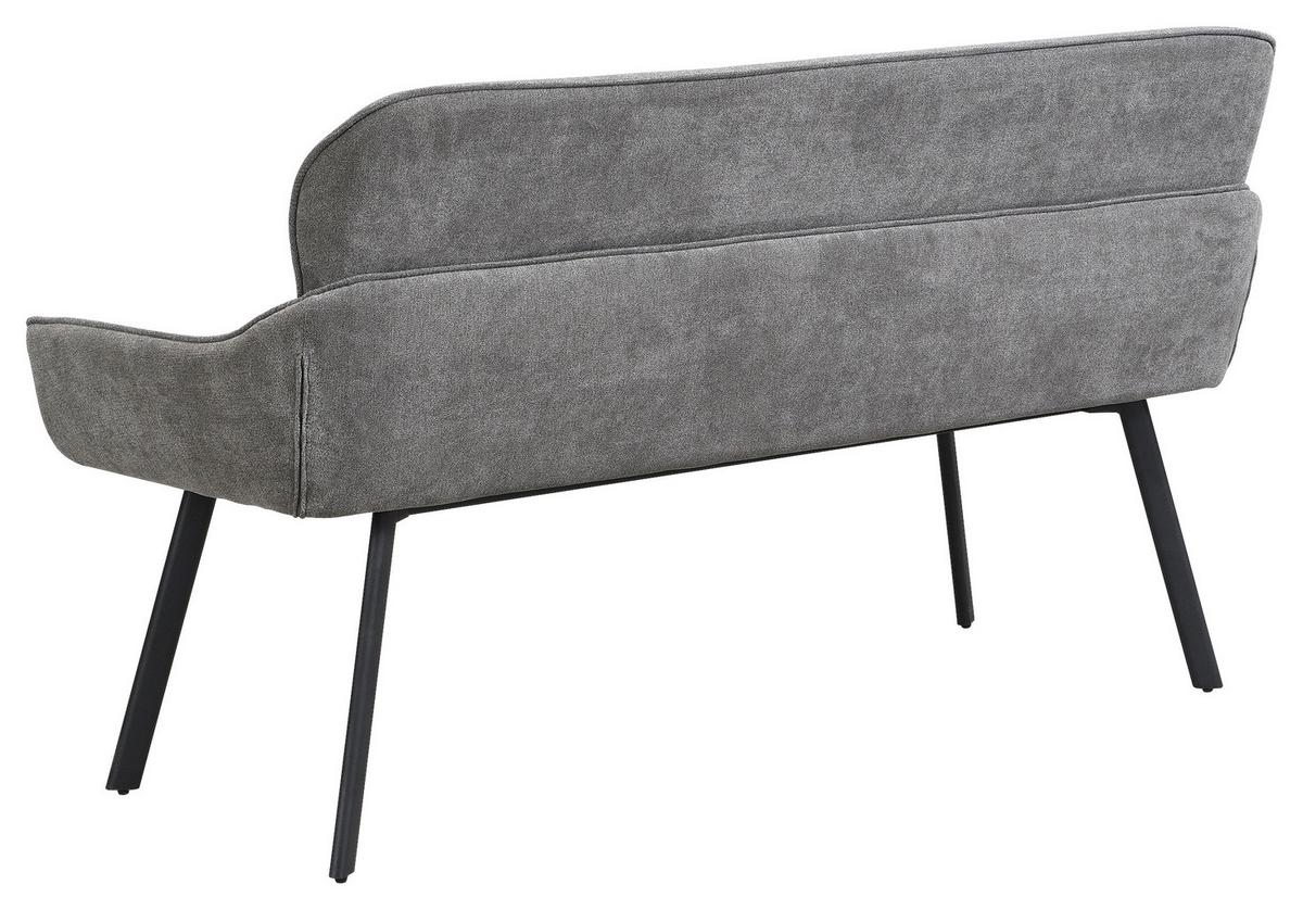 Sitzbank Rico - Dunkelgrau/Schwarz, MODERN, Textil/Metall (140/90/62cm) - MID.YOU