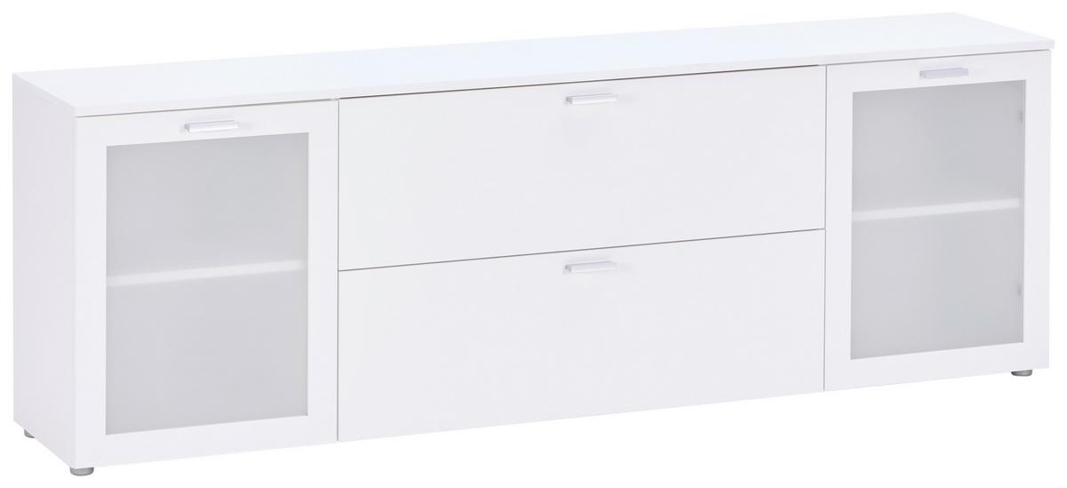 Tv-lowboard Xeno B: 180 Cm Weiß - Weiß, MODERN, Glas/Holzwerkstoff (180/62/37cm)