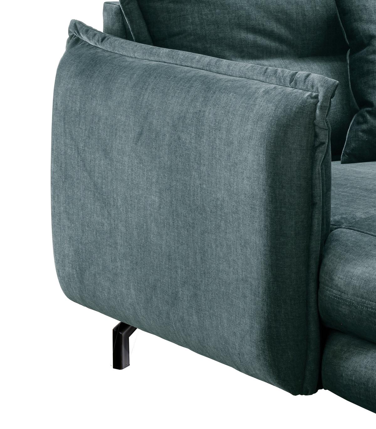 XXL-Sofa Lava Hellblau B: 111 cm - Schwarz/Hellblau, MODERN, Textil (111/101/167cm) - Livetastic