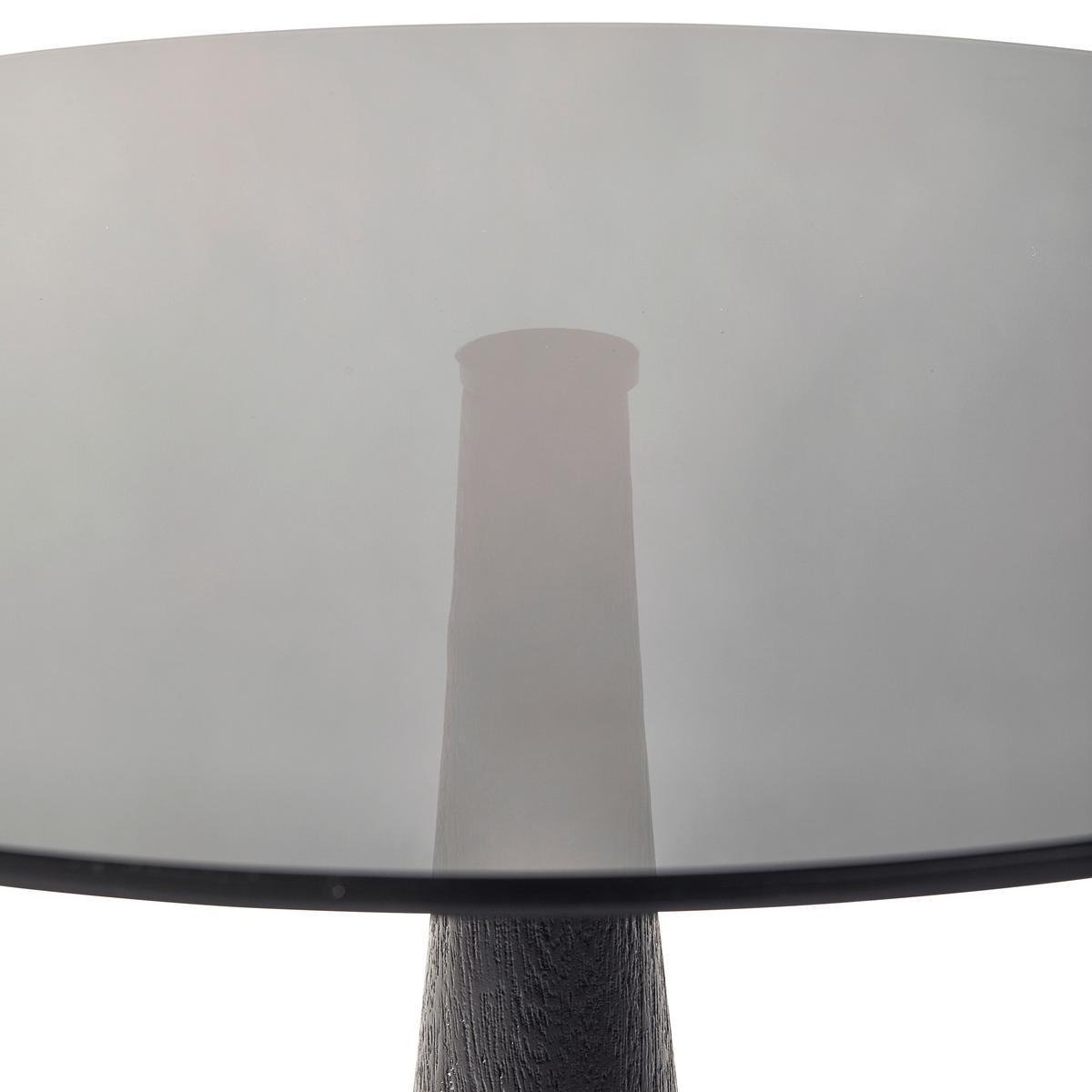 Beistelltisch Soya Schwarz L: 60 cm - Schwarz, Design, Glas/Holz (60/60/43cm) - Livetastic