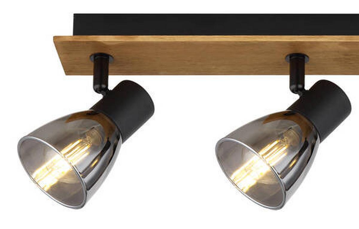 Strahler 54307-3w - Dunkelbraun/Schwarz, Design, Glas/Holz (40/7/15,5cm) - Globo