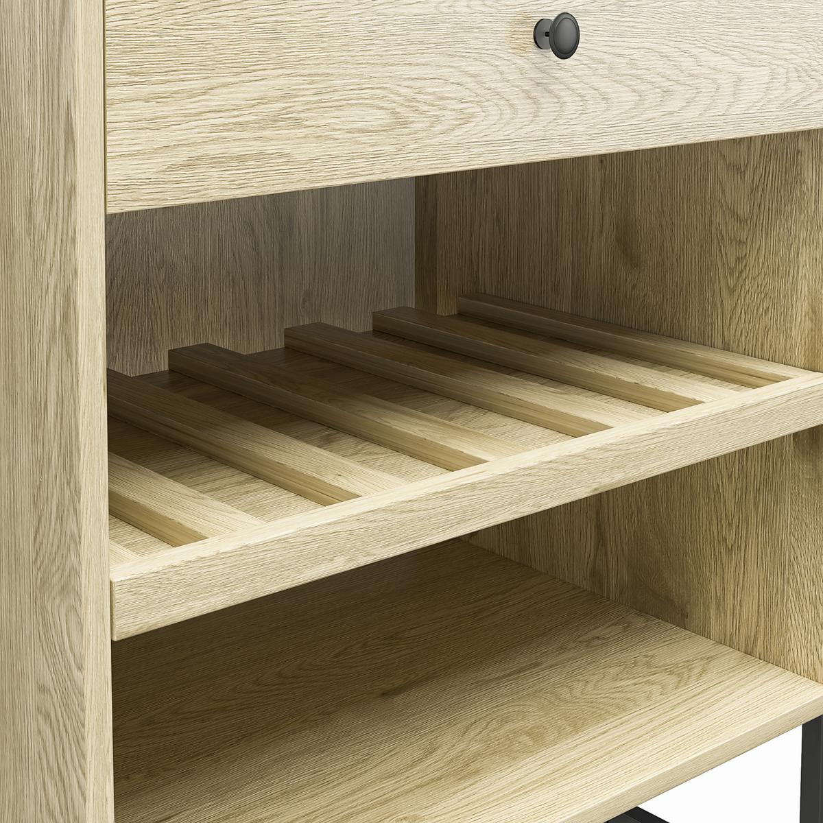 Nachttisch Tamlin Eichefarben B: 59 Cm - Eichefarben/Schwarz, Design, Papier/Holzwerkstoff (59/82/43cm) - MID.YOU