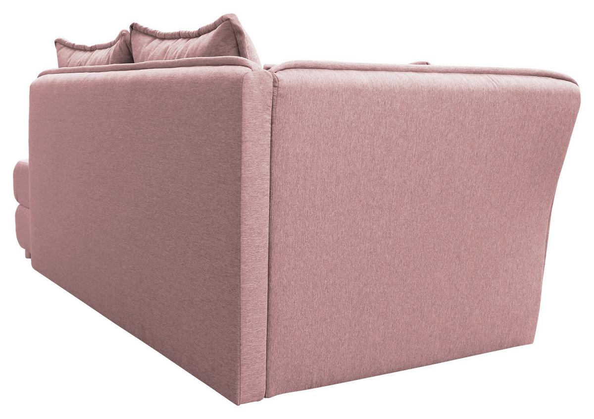 Liege Latte Rosa Inkl. Bettkasten Ottomane Links - Silberfarben/Rosa, Design, Textil (107/84/99/224cm) - MID.YOU