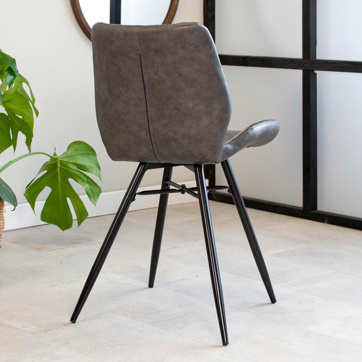 Stuhl-set Barron - Anthrazit/Schwarz, KONVENTIONELL, Textil/Metall (47/82/55cm) - MID.YOU