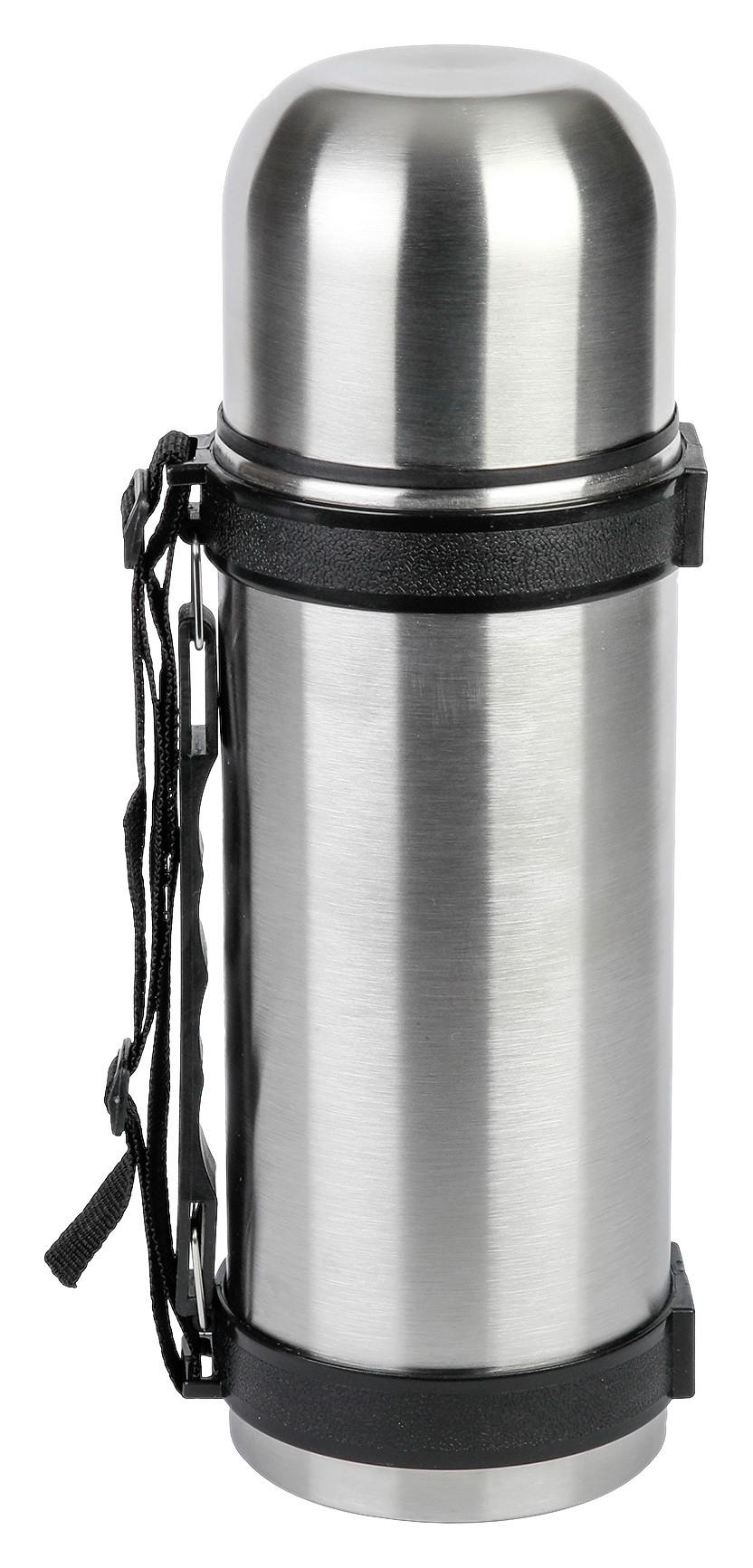 Hőszigetelt Palack Kb. 1,1l - nemesacélszínű/fekete, Basics, műanyag/fém (9,5/9,5/28,5cm) - Luca Bessoni