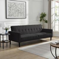 Schlafsofa Aarhus Anthrazit, mit Schlaffunktion - Anthrazit/Braun, Basics, Textil (213/81/86cm) - Livetastic