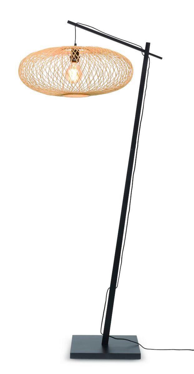 Stehleuchte Cango/f/ad/b/6025/n - Schwarz/Naturfarben, Trend (176/60/80cm) - Good & Mojo