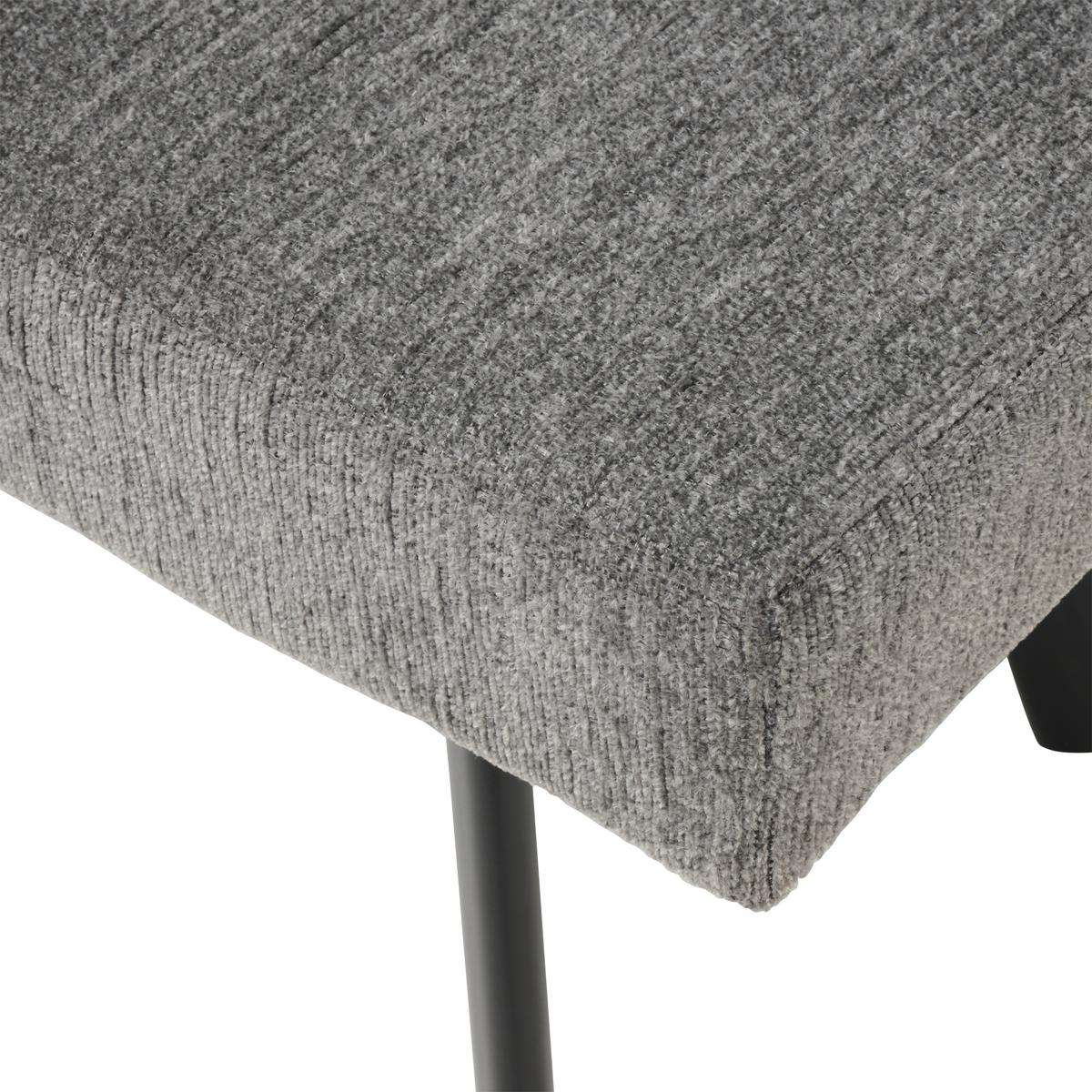 Sitzbank Paros Ohne Lehne Anthrazit, B: 140 Cm - Anthrazit/Schwarz, KONVENTIONELL, Textil/Metall (140/49/47cm) - MID.YOU