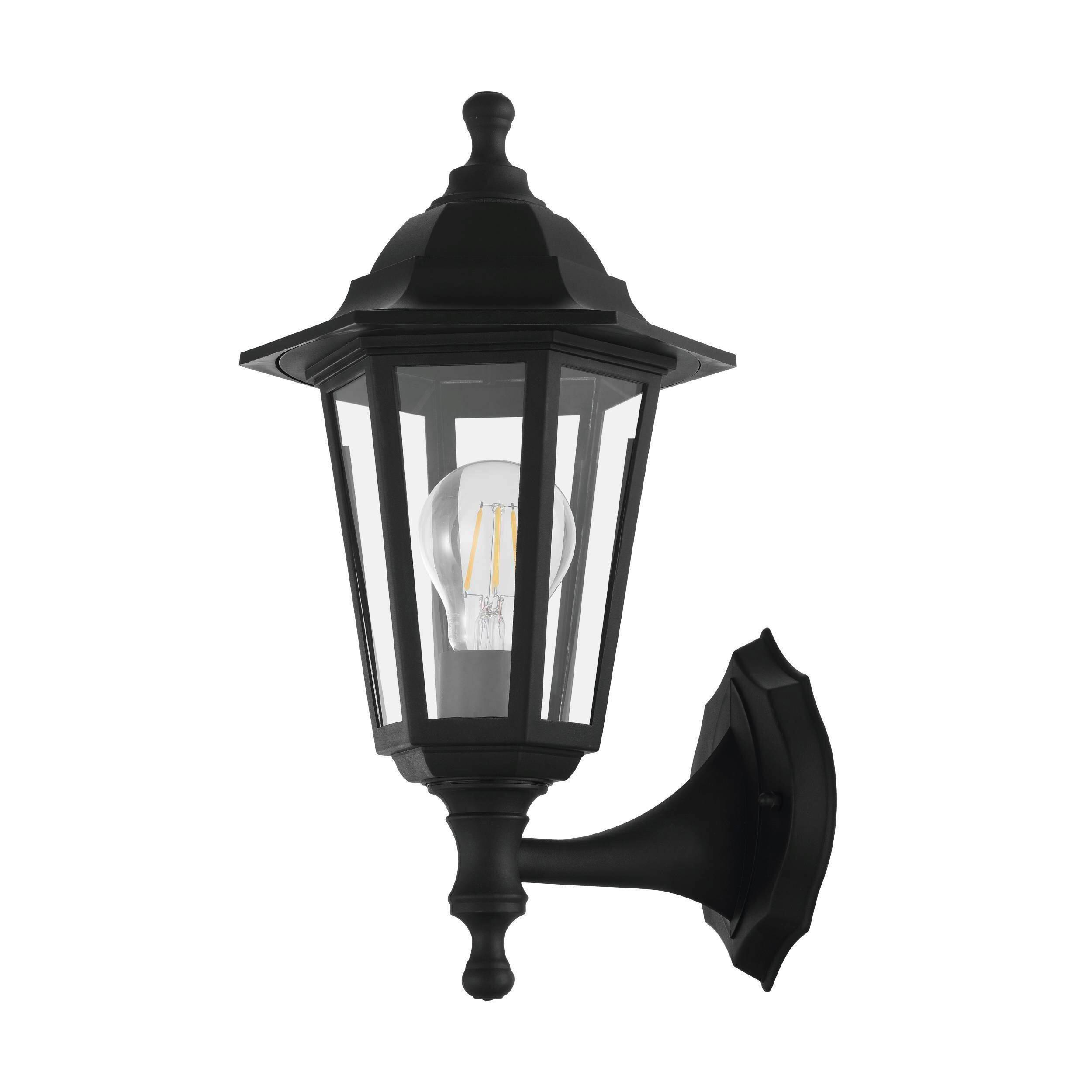 Außenwandleuchte Duanera Schwarz L/H 19,5/35,5 cm - Schwarz, Basics, Glas/Kunststoff (19,5cm)