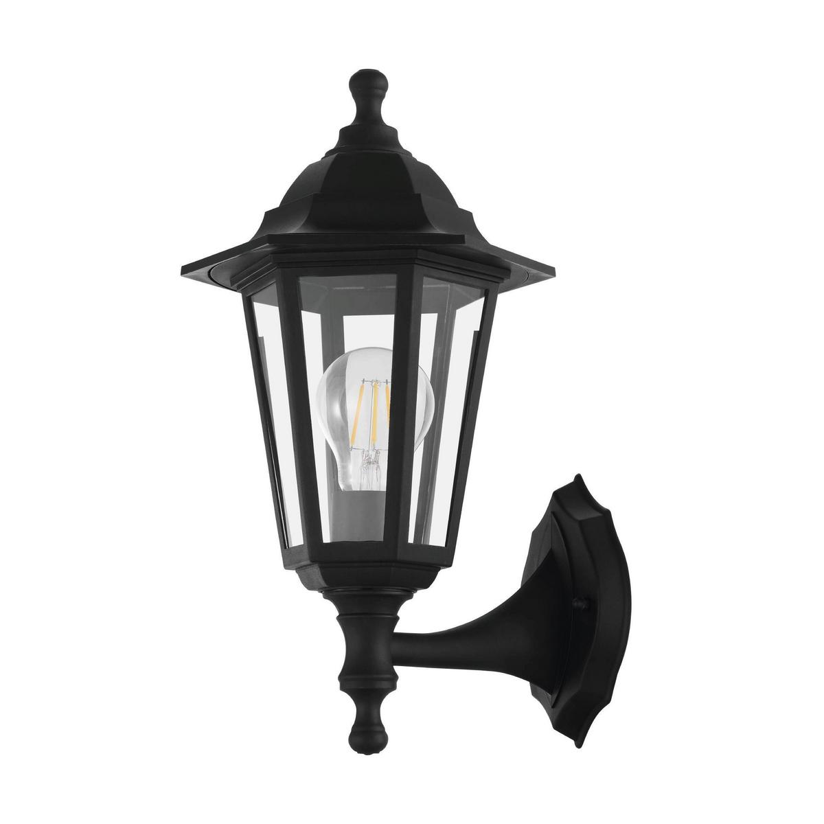 Außenwandleuchte Duanera Schwarz L/H 19,5/35,5 cm - Schwarz, Basics, Glas/Kunststoff (19,5cm)