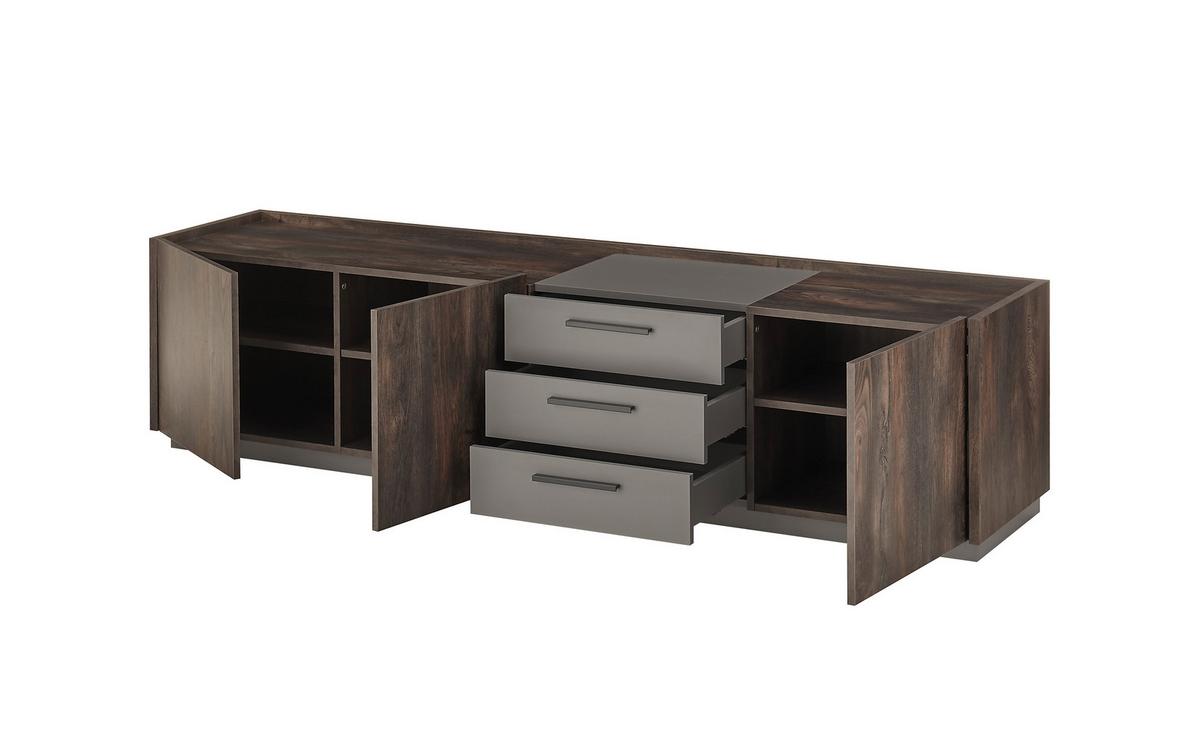 Lowboard Largo Anthrazit/Eichefarben B: 200cm - Eichefarben/Anthrazit, Design, Holzwerkstoff (200/50/45cm) - MID.YOU