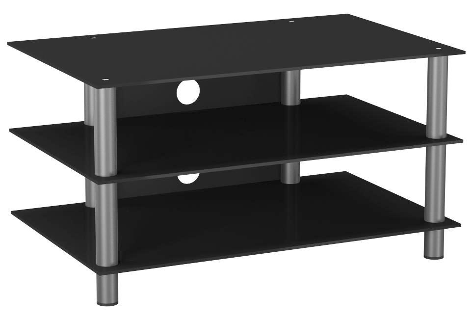 Phonotisch Netasa B: 95 cm - Silberfarben/Schwarz, KONVENTIONELL, Glas/Metall (95/45/42cm)