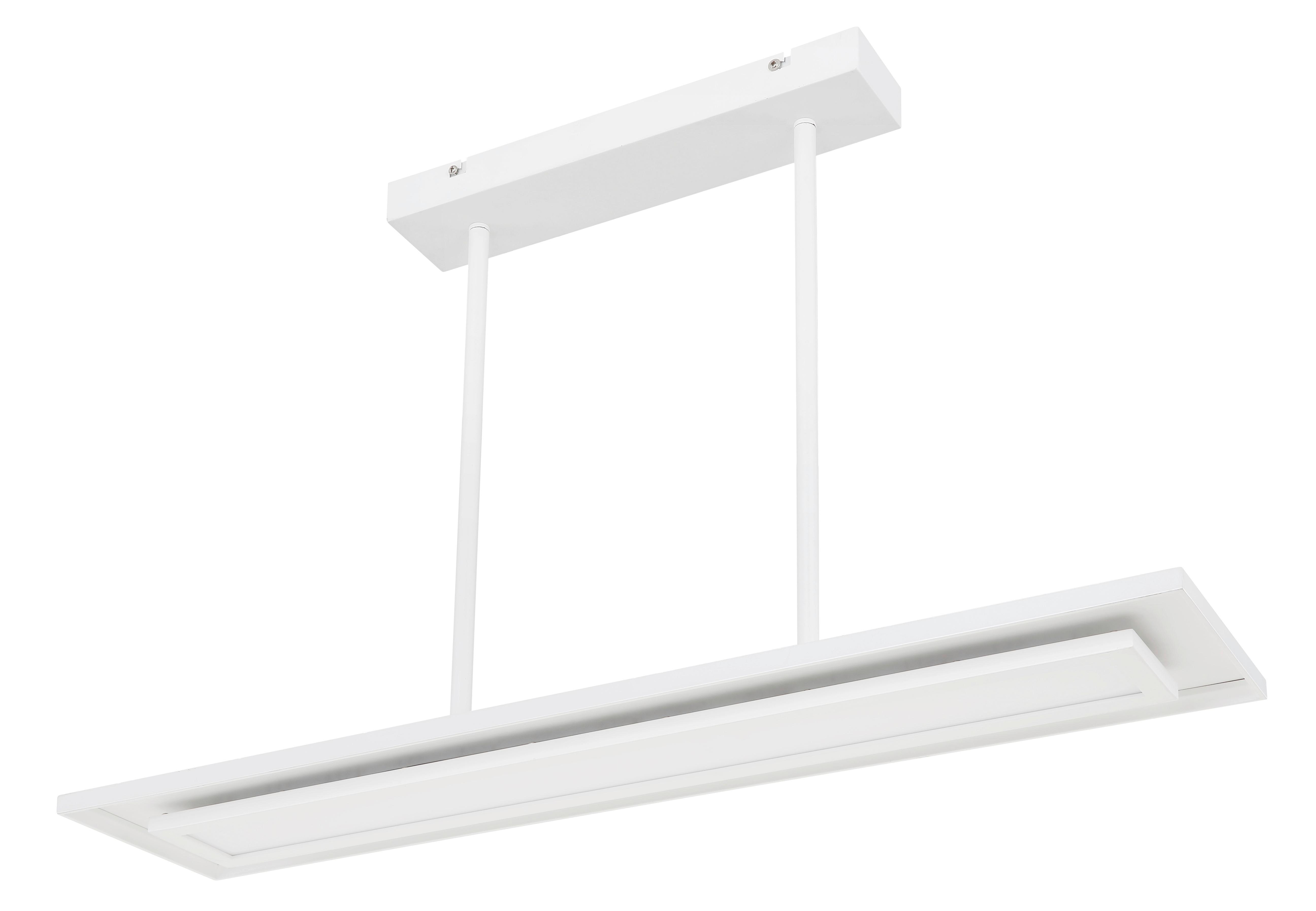 LED-Hängeleuchte Vision H: 52 cm 2-Flammig - Weiß, Design, Kunststoff/Metall (85/19/52cm) - Globo