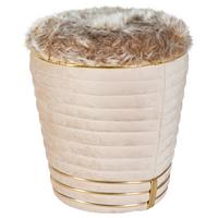 Hocker Doric 325 Goldfarben/taupe D: 42 Cm - Taupe/Goldfarben, Design, Textil (42/50cm) - Kayoom