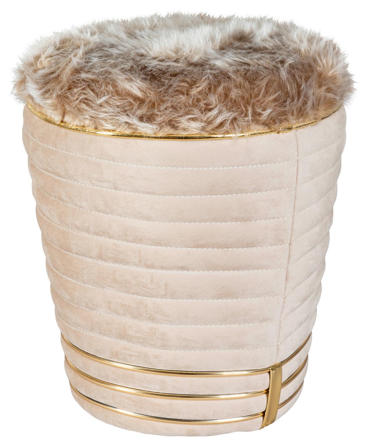 Hocker Doric 325 Goldfarben/taupe D: 42 Cm - Taupe/Goldfarben, Design, Textil (42/50cm) - Kayoom
