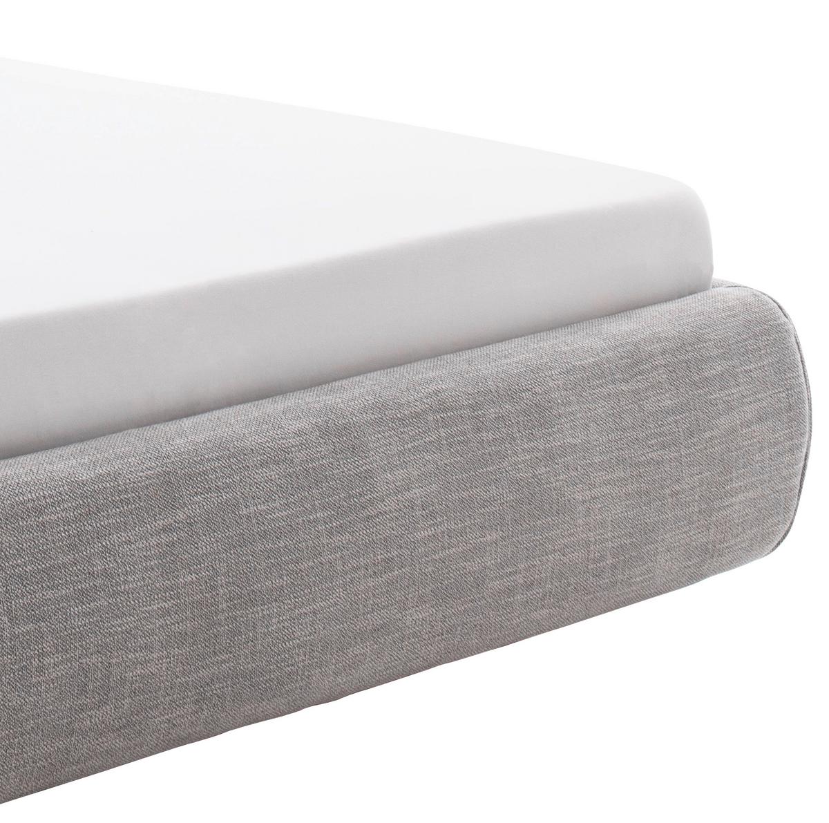 Polsterbett Mit Lattenrost + Bettkasten 180x200 Atesio - Hellgrau/Naturfarben, MODERN, Holz/Textil (180/200cm) - Livetastic