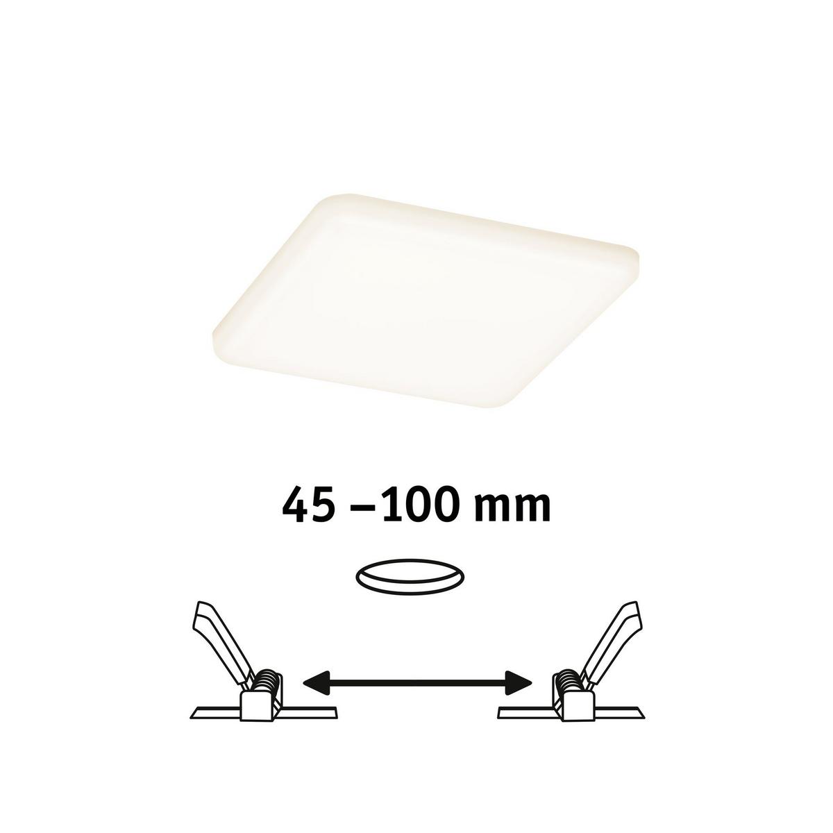 LED-Paneel L: 12,5 cm 92394 - Weiß, Basics, Kunststoff (12,5/12,5/1cm) - Paulmann