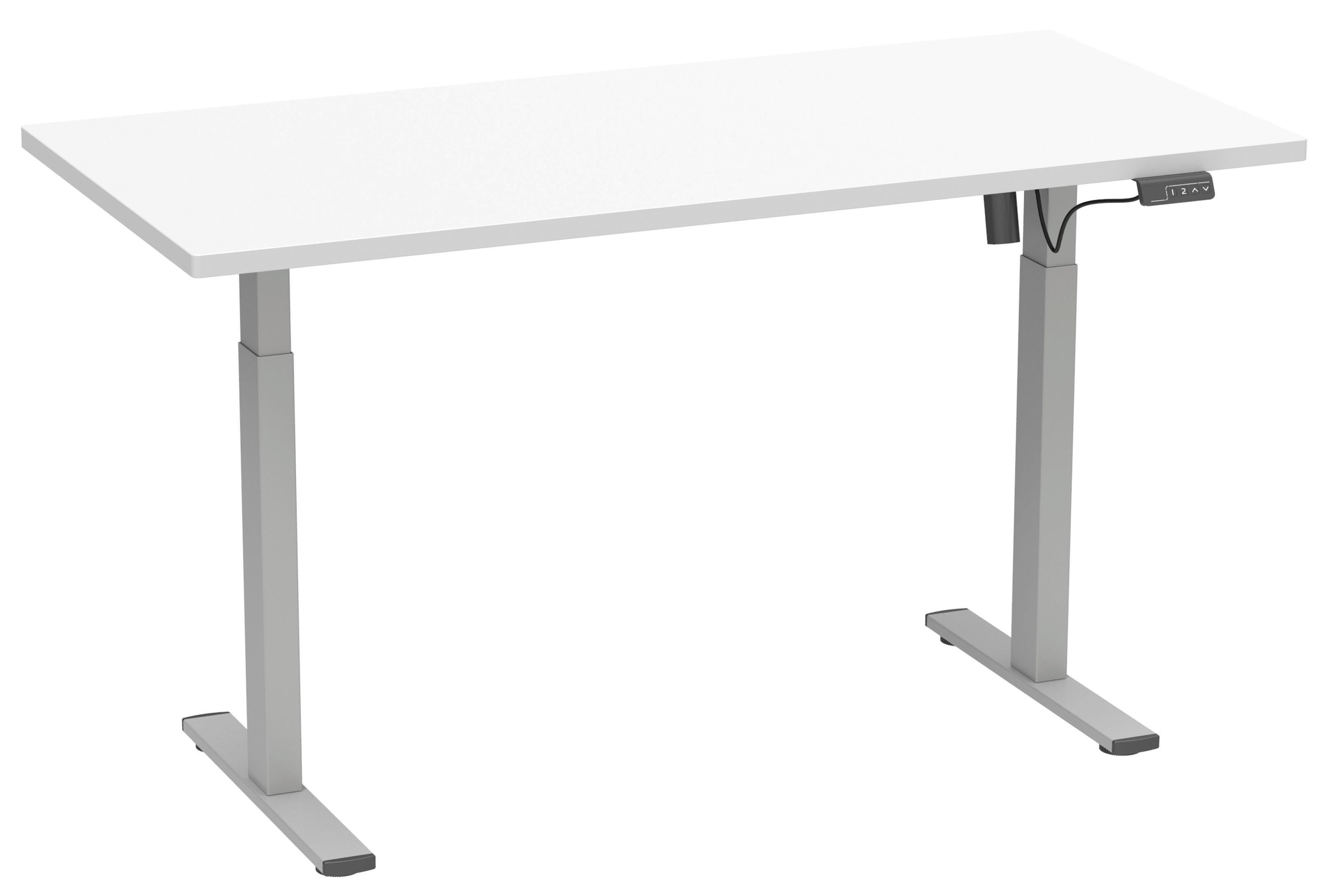 Schreibtisch E-lona Weiß/silberfarben B: 110 Cm - Silberfarben/Weiß, Design, Holzwerkstoff/Metall (110/71/80cm) - MID.YOU