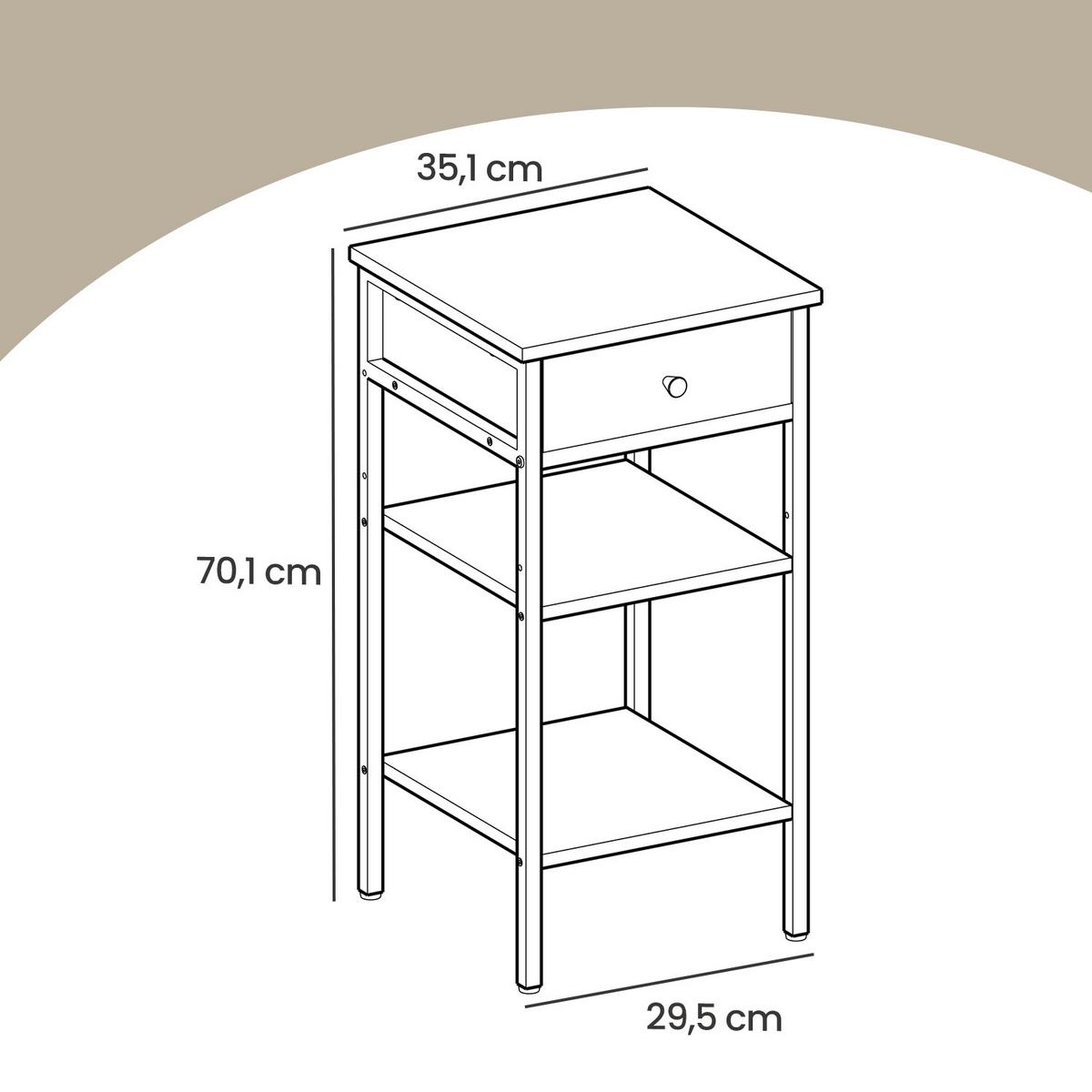 Nachttisch Weiß B: 35 cm - Weiß, Trend, Holzwerkstoff (35/70/35cm) - MID.YOU