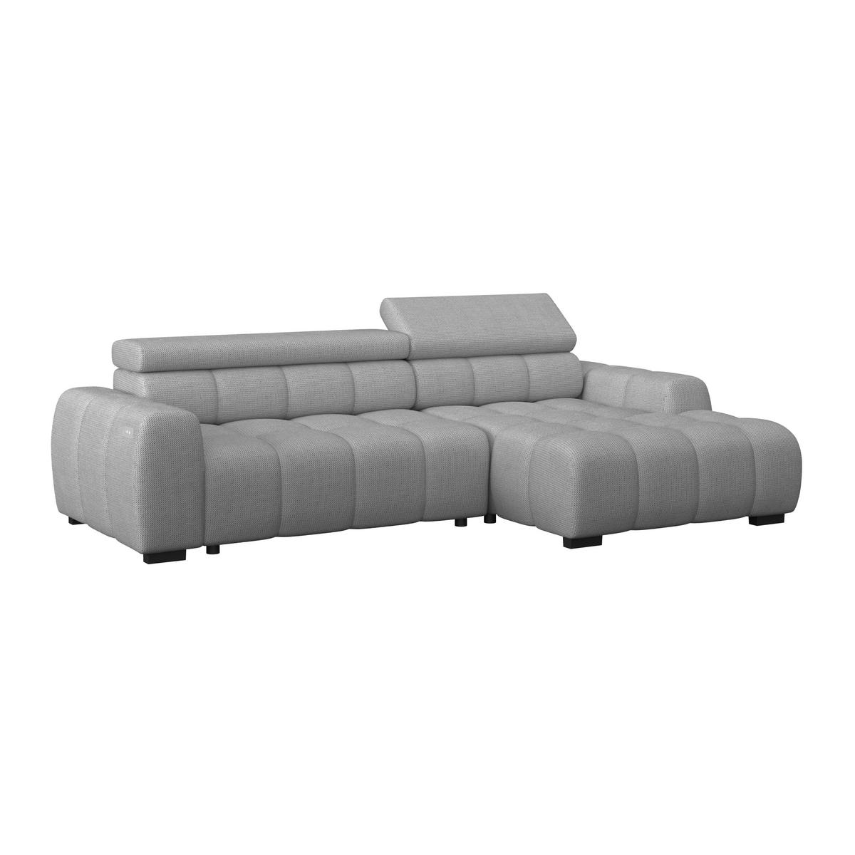 Ecksofa Fargo S Grau, B: 285 cm - Schwarz/Grau, Trend, Textil (285/168cm)