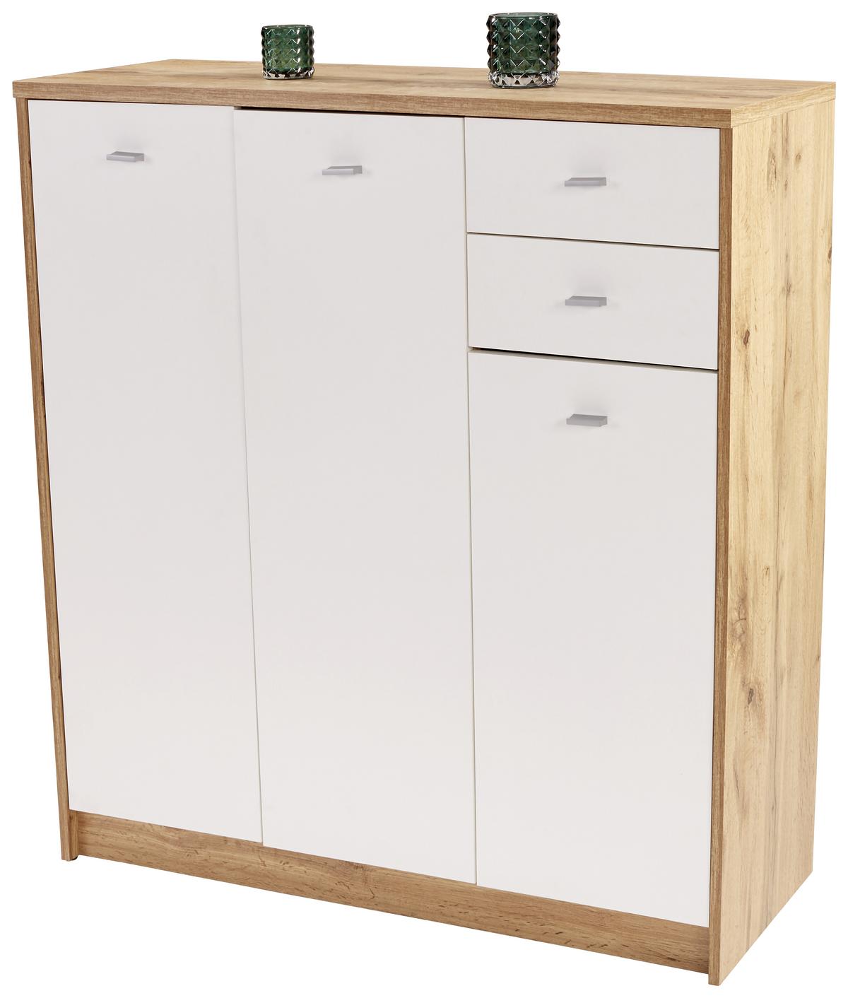 KOMODA 4-YOU NEW YUK09 - čierna/biela, Modern, kompozitné drevo/plast (109,1/111,4/34,6cm)