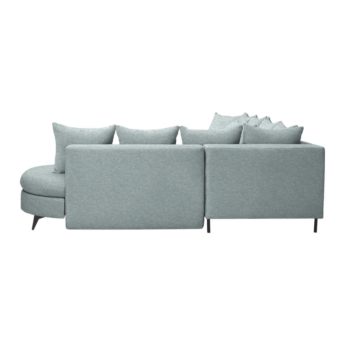 Rohová sedačka AXEL, pravá, světle modrá tkanina - černá/světle modrá, Moderní, kov/textil (291/250cm) - Mömax
