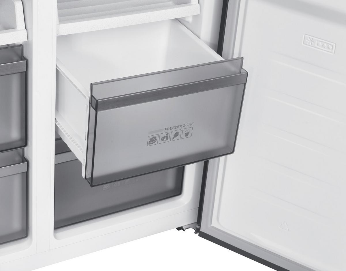 Side-By-Side Msi 500 Edelstahlfarben, - Edelstahlfarben, Basics, Glas/Kunststoff (90,5/190,2/59,7cm) - CEEM