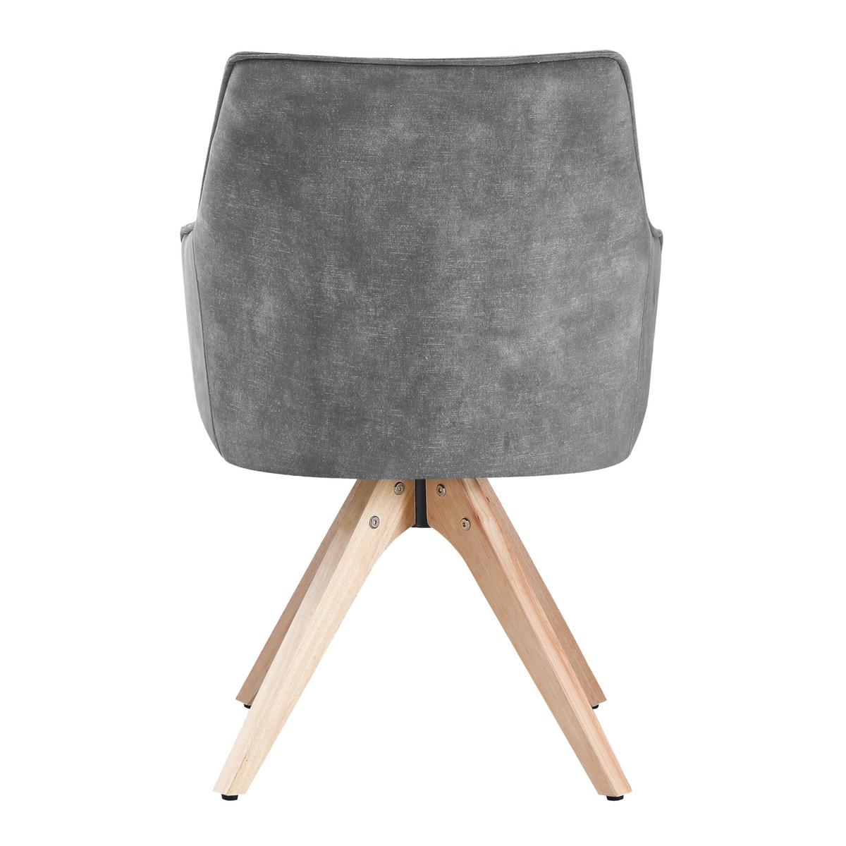 Vierfußstuhl Lisa grau Echtholz Beine - Naturfarben/Grau, KONVENTIONELL, Holz/Textil (62/83/63cm)