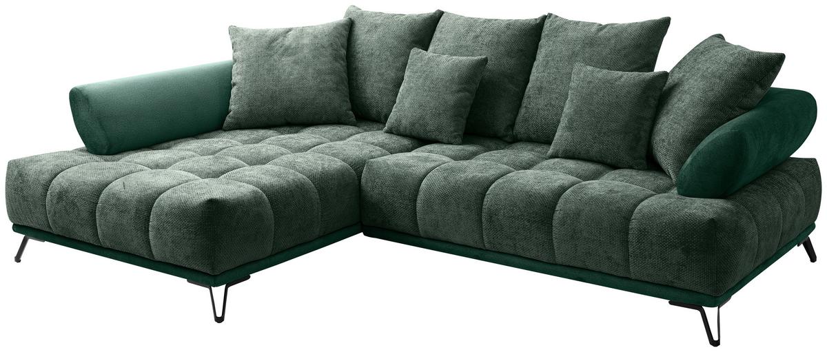 LARGO, ľavá, tmavozelená, potreba šírky dverí 90 cm - čierna/tmavozelená, Modern, kov/textil (184/262cm)
