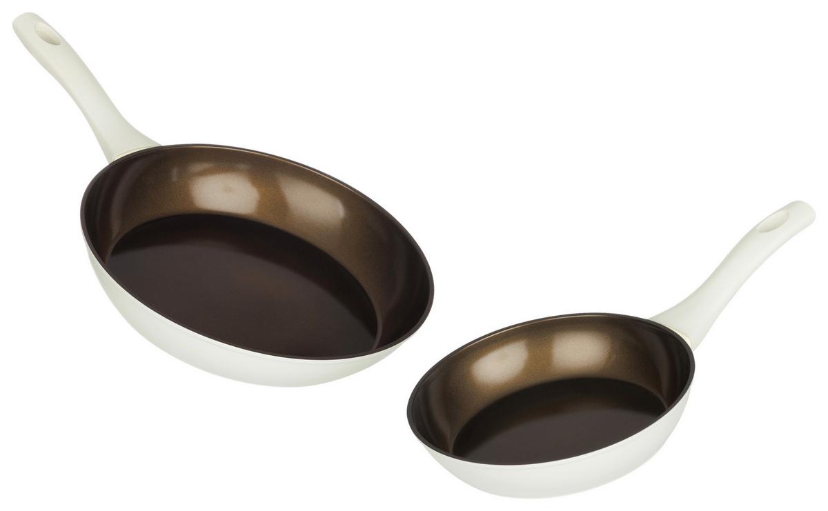 Pfannenset 2-teilig Metall/Kunststoff - Creme/Kupferfarben, Basics, Kunststoff/Metall - James Wood