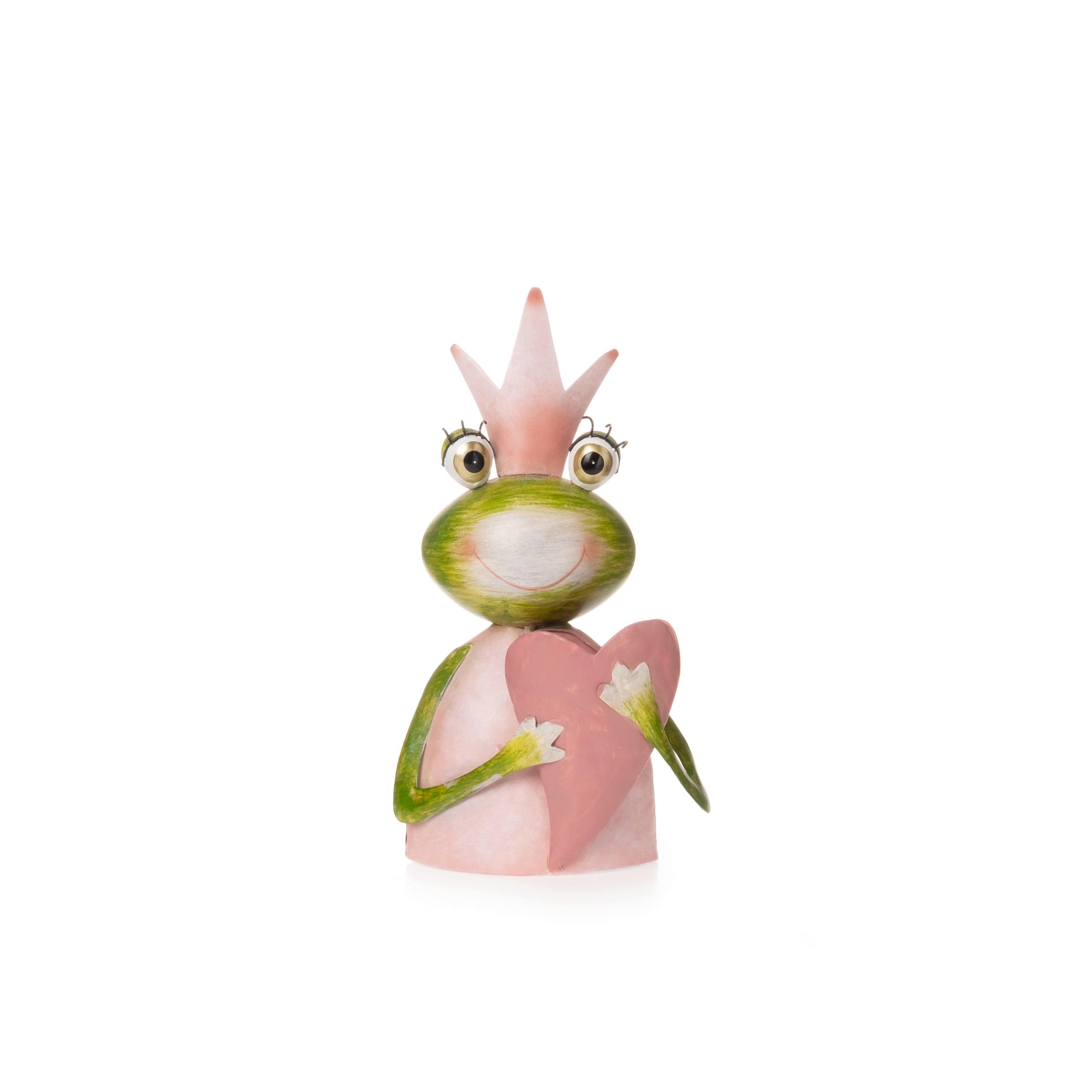 Dekor Béka Hermi - rózsaszín, Modern, fém (12/6,5/21,5cm)