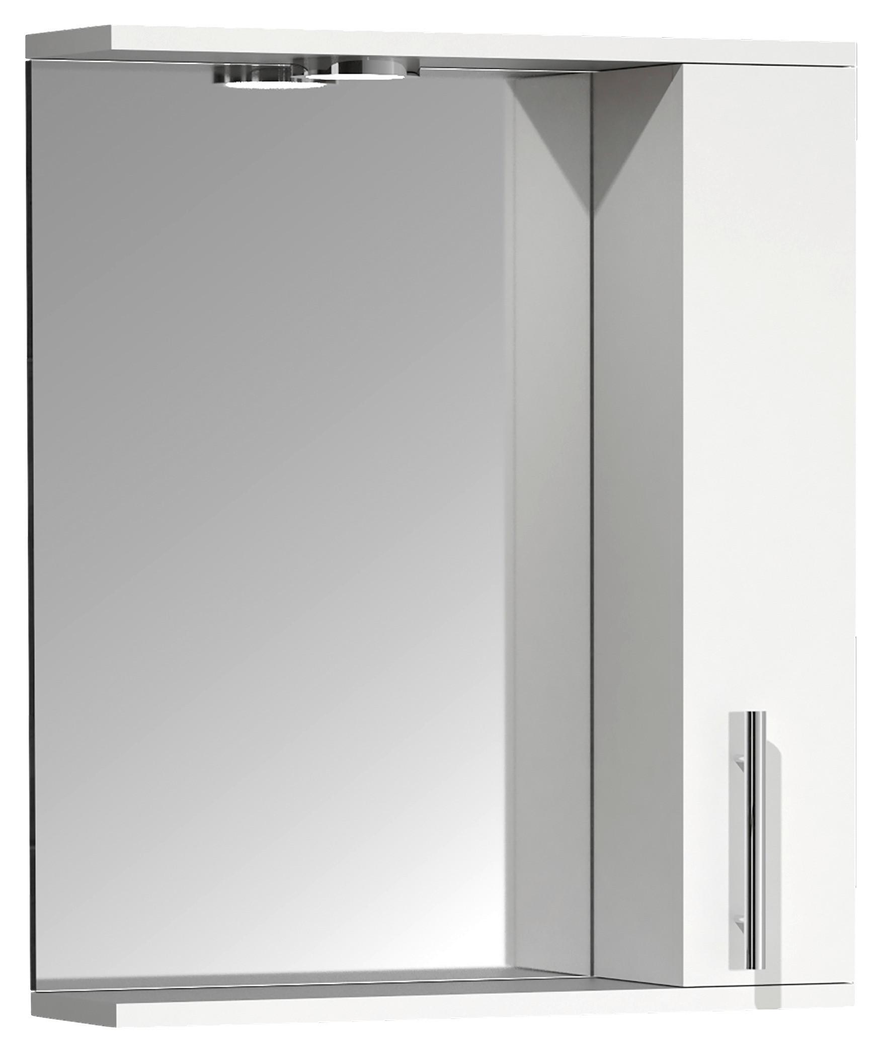 Spiegelschrank Lisalo M 1-Türig BxHxT: 50x60x14 cm - Weiß, MODERN, Glas/Holzwerkstoff (50/60/14cm) - MID.YOU