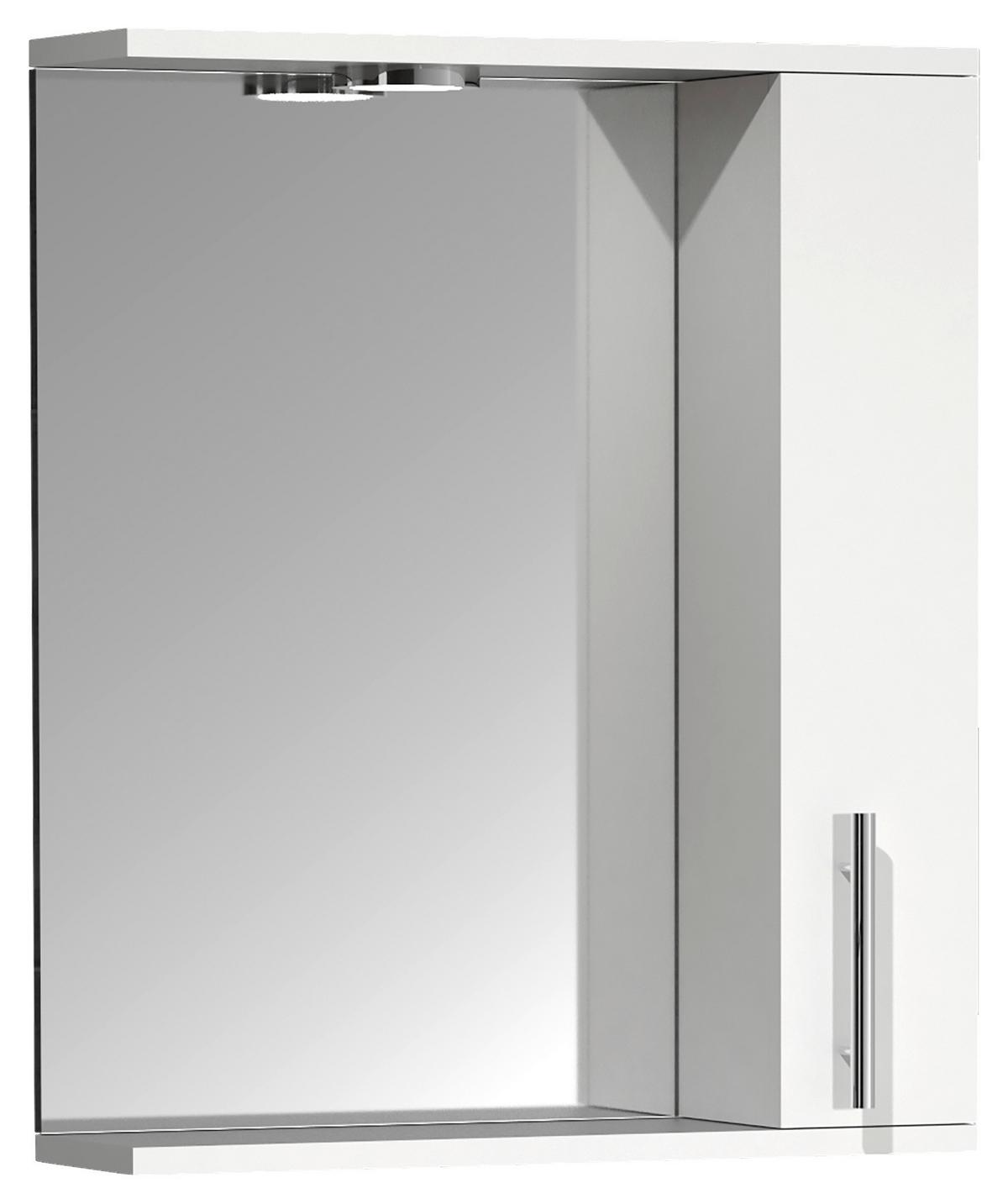 Spiegelschrank Lisalo M 1-Türig BxHxT: 50x60x14 cm - Weiß, MODERN, Glas/Holzwerkstoff (50/60/14cm) - MID.YOU