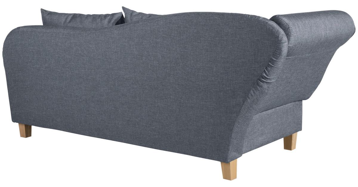 Recamiere Selma Blau Links mit Bettkasten+schlaffunktion - Blau, Design, Textil (190/88/82cm) - Max Winzer