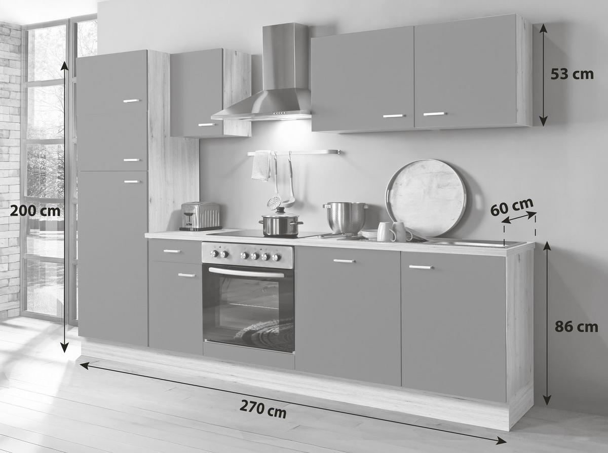 Küchenblock Artisan-Classic - Weiß/Eiche Artisan, KONVENTIONELL, Holzwerkstoff (270cm) - Menke