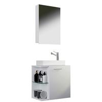 Badmöbel-set 3-tlg. Hängend Hausa B: 63 Cm Weiß - Weiß, MODERN, Keramik/Holzwerkstoff (52cm) - MID.YOU