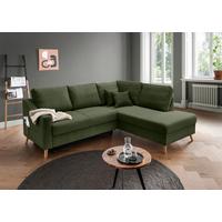 Ecksofa Valentina Dunkelgrün S: 230x200 Cm - Dunkelgrün/Naturfarben, MODERN, Textil (230/200cm) - Livetastic