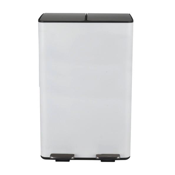 Treteimer Aliya Weiß Metall 60l Weiß Lbh: 45x30x71 Cm - Schwarz/Weiß, Basics, Kunststoff/Metall (45/30/71cm) - Spirella