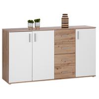 KOMODA INA 04 - bílá/dub artisan, Moderní, kompozitní dřevo/plast (175,8/94,8/38,3cm)